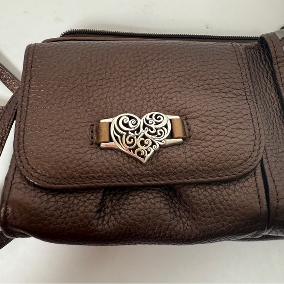 Unavailable-Vintage‎ Y2K Brighton Heart Crossbody Organizer Wallet Purse Brown - Picture 12 of 16